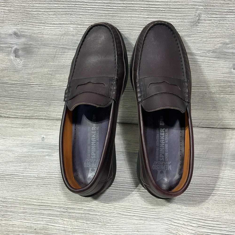 Mephisto Cap Vert Spinnaker Boat Shoes Men's Size 12 Wine Slip on Penny Loafers